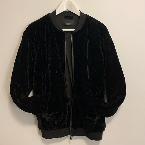 Zara Man Velvet Bomber Jacket - Picture 8 of 10